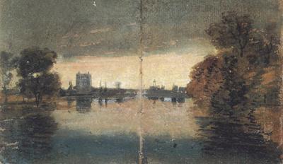 Joseph Mallord William Turner River Scene,Evening effect (mk31)